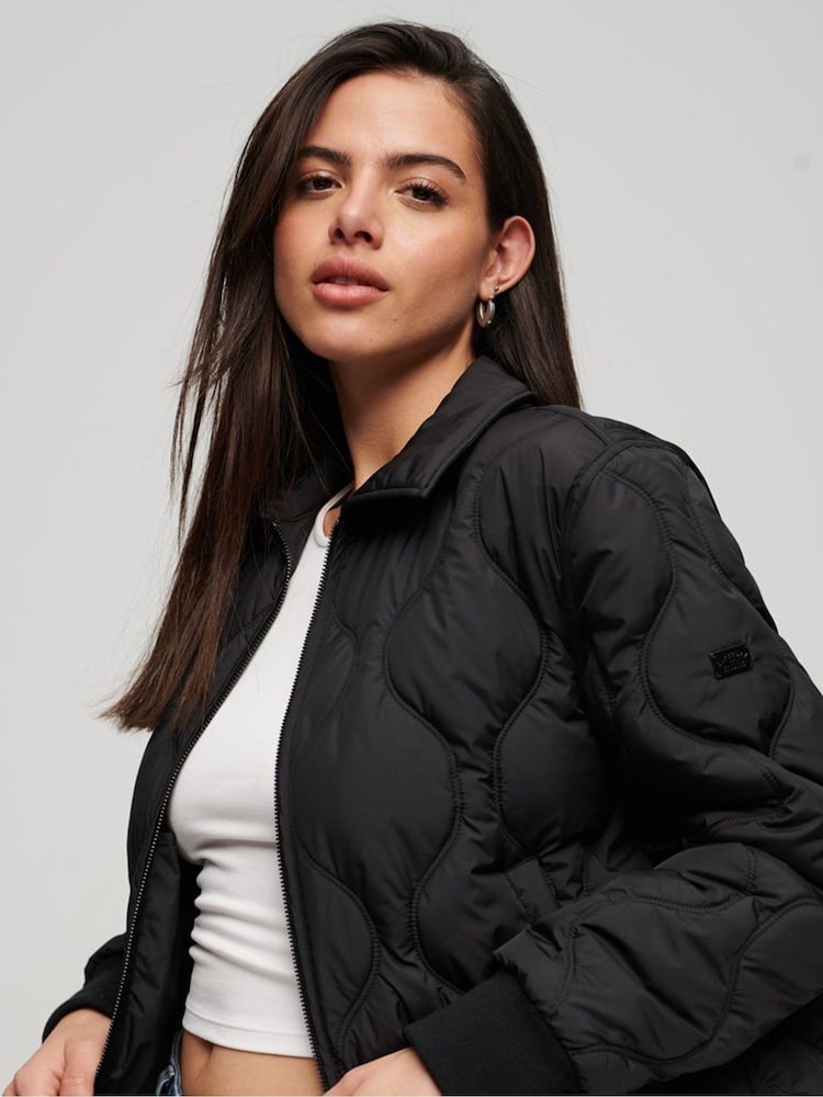 Superdry Black Studios Cropped Liner Jacket - Image 1 of 4