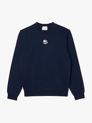 Lacoste Navy Unbrushed Fleece Jogger 100% Cotton Sweatshirt - Image 1 of 4