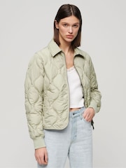 Superdry Olive Green Studios Cropped Liner Jacket - Image 1 of 7