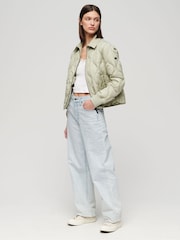 Superdry Olive Green Studios Cropped Liner Jacket - Image 2 of 7