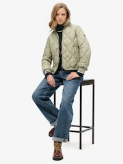 Superdry Olive Green Studios Cropped Liner Jacket - Image 4 of 7