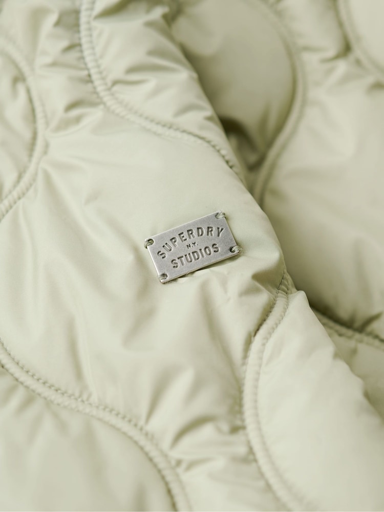 Superdry Olive Green Studios Cropped Liner Jacket - Image 7 of 7