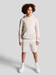 Lyle & Scott Cream Script Embroidered 100% Cotton Sweat Shorts - Image 1 of 2