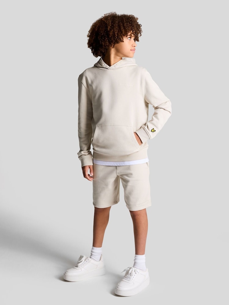Lyle & Scott Cream Script Embroidered 100% Cotton Sweat Shorts - Image 2 of 2