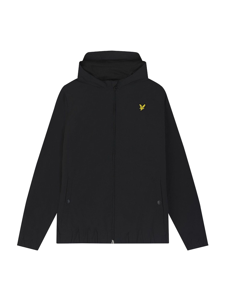 Lyle & Scott Black Black Zip Up Hooded Jacket - Image 2 of 2 Lyle & Scott Black Black Zip Up Hooded Jacket - Image 2 of 2