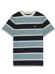 Lyle & Scott Blue Stripe 100% Cotton T-Shirt - Image 2 of 2