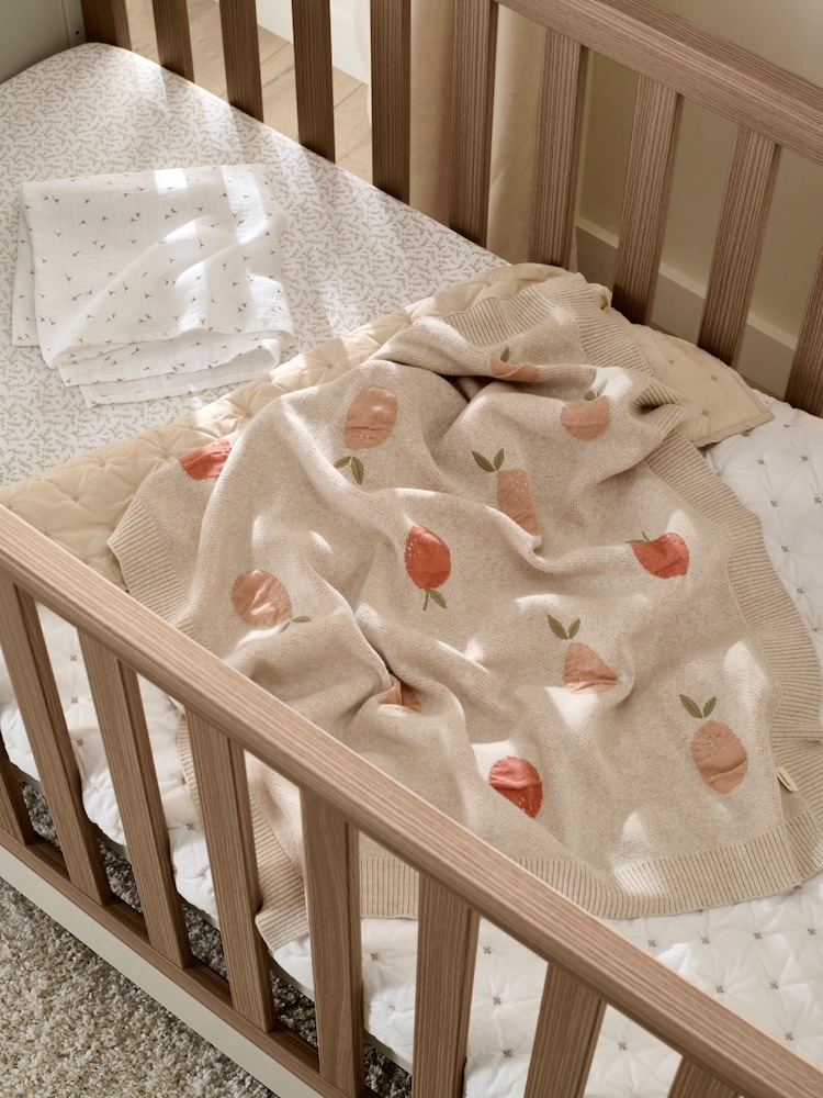 Mamas & Papas Multi Welcome To The World Seedling Knit Fruit Blanket - Image 2 of 8