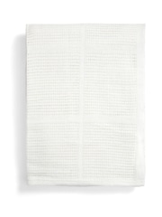 Mamas & Papas White Large Cellular 100% Cotton Blanket - Image 2 of 4