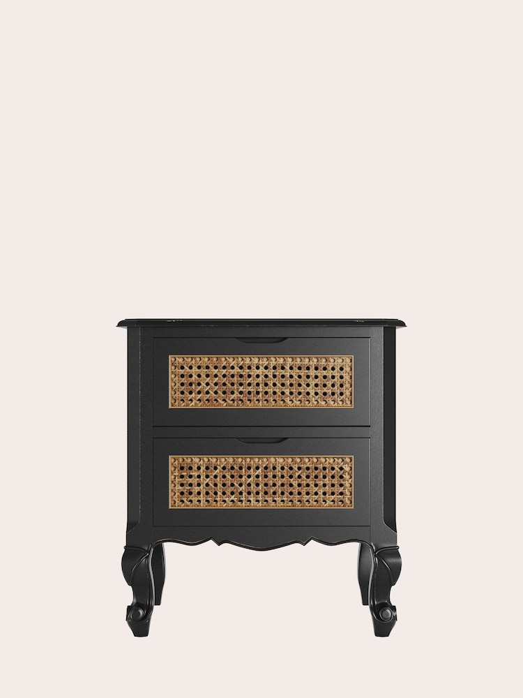 Laura Ashley Black Montpellier 2 Drawer Bedside Chest - Image 2 of 5