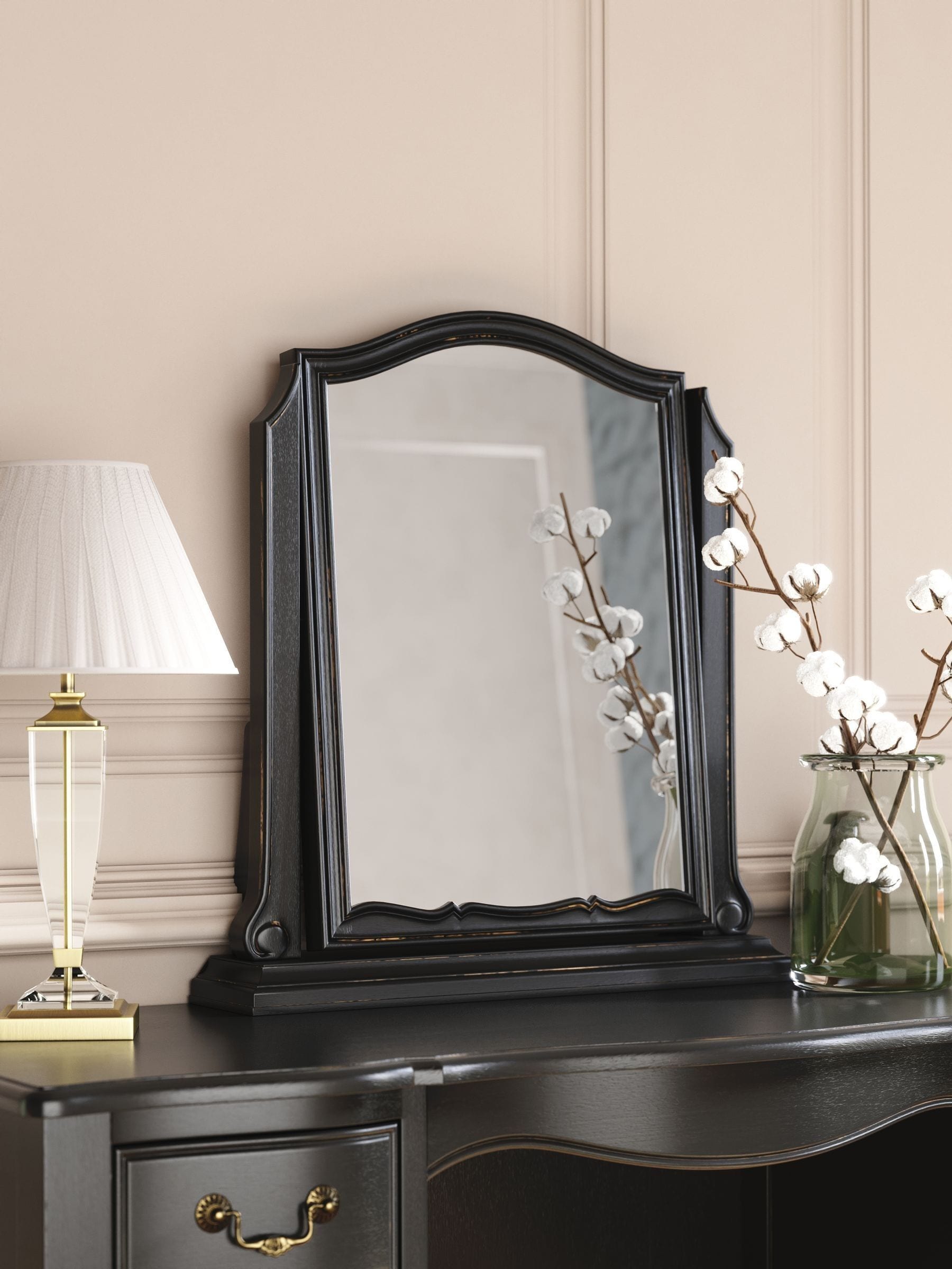Buy Laura Ashley Black Montpellier Dressing Table Mirror from the