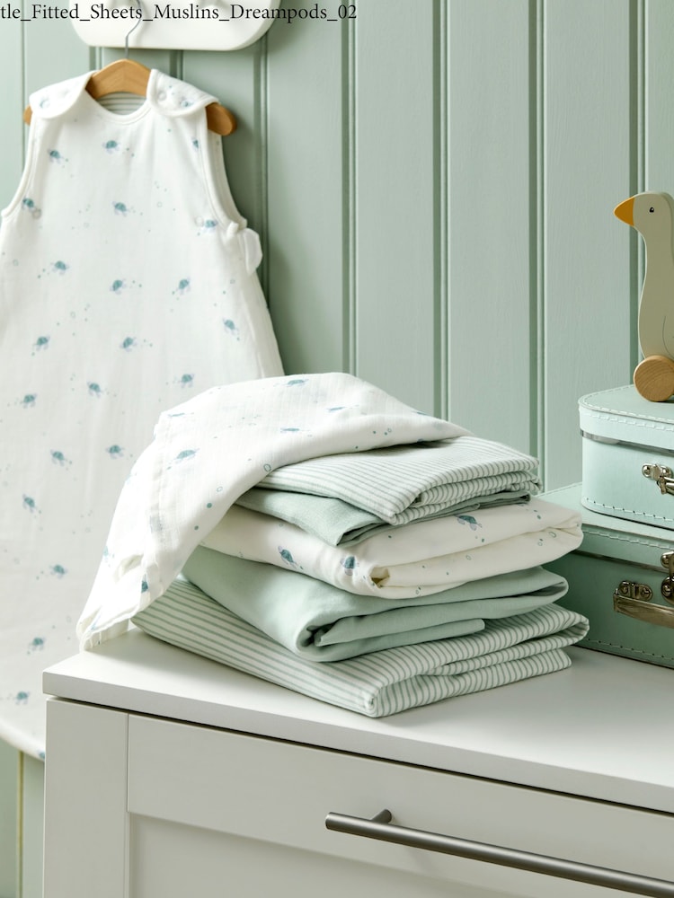 Mamas & Papas Multi 100% Cotton Cotbed Fitted Sheets 2 Pack - Image 2 of 6