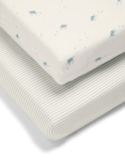 Mamas & Papas Multi 100% Cotton Cotbed Fitted Sheets 2 Pack - Image 4 of 6