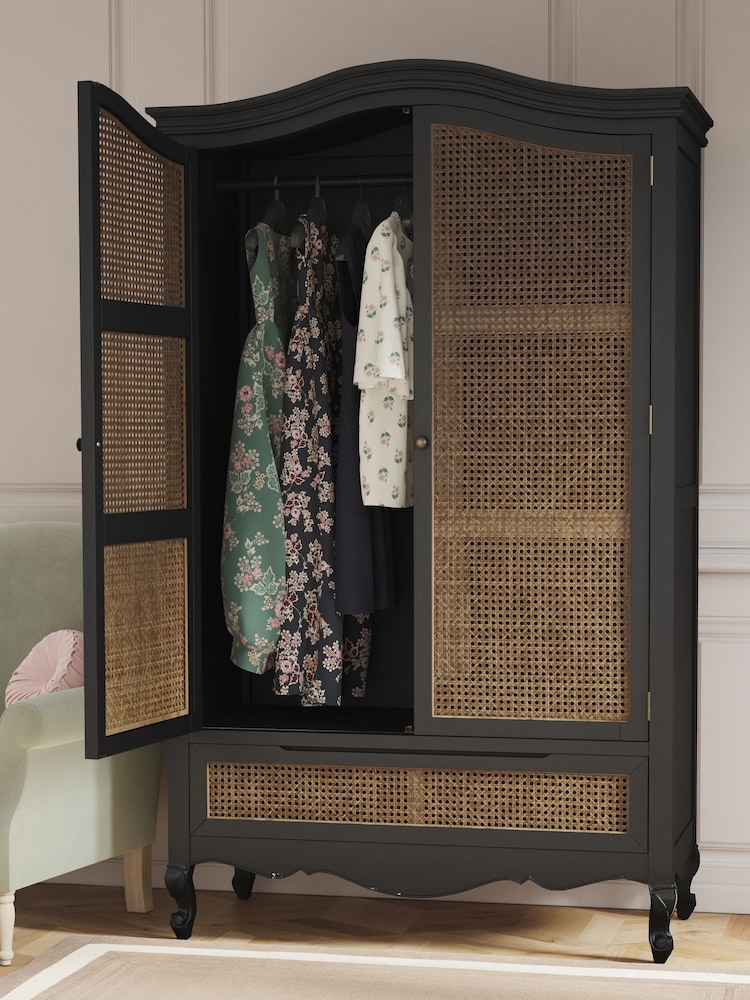 Laura Ashley Black Montpellier Double 1 Drawer Wardrobe - Image 2 of 6