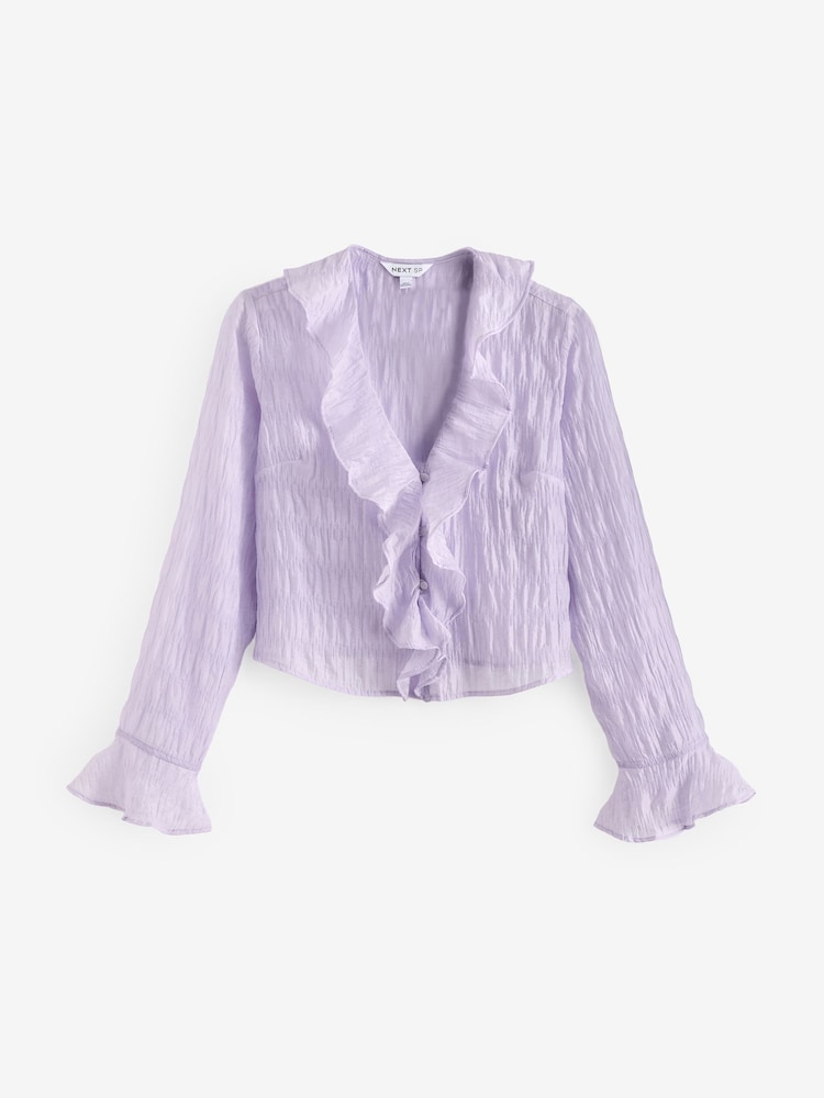 Lilac Purple Ruffle Blouse - Image 1 of 3