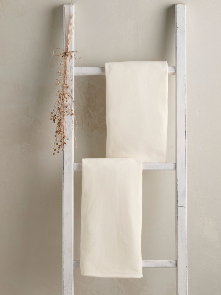 Mamas & Papas Cream 100% Cotton Moses Basket Fitted Sheets 2 Pack - Image 1 of 1