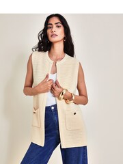 Monsoon Natural Noah Knit Gilet - Image 1 of 5