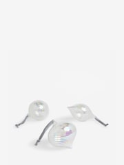 Set of 3 Clear Irridescent Glass Textured Christmas Baubles - Image 4 of 5