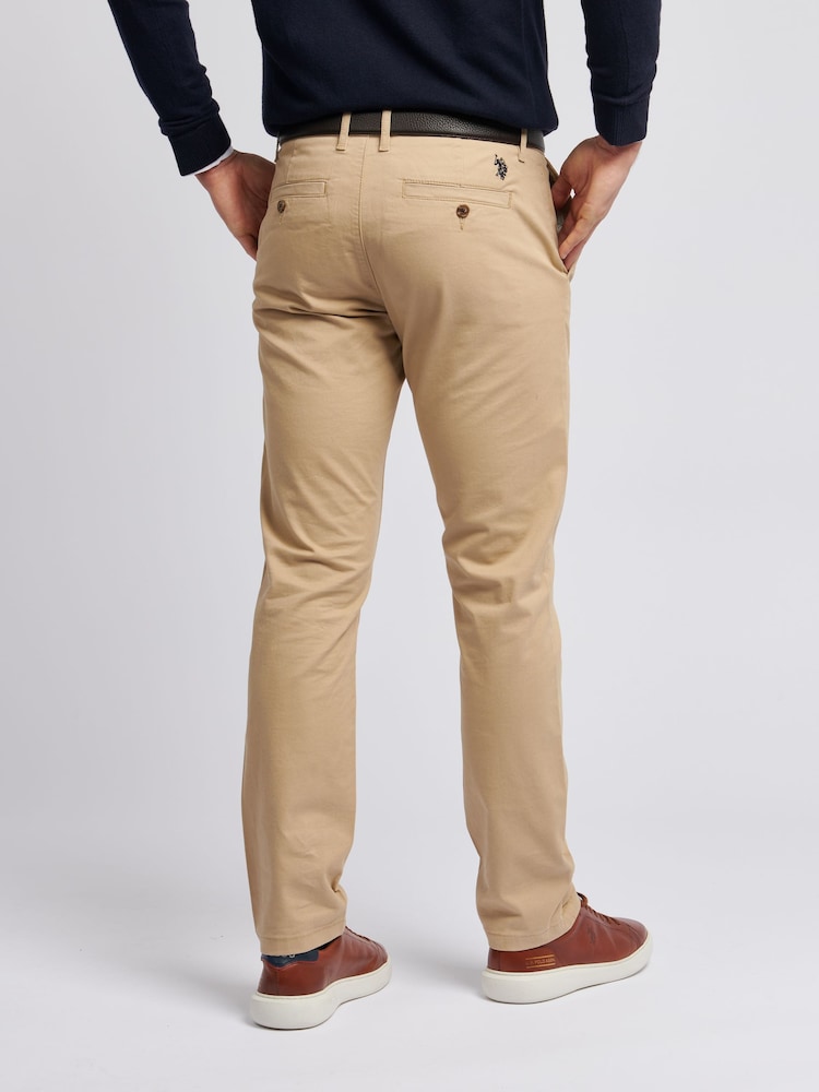 U.S. Polo Assn. Brown Mens Classic Chinos Trousers - Image 4 of 10