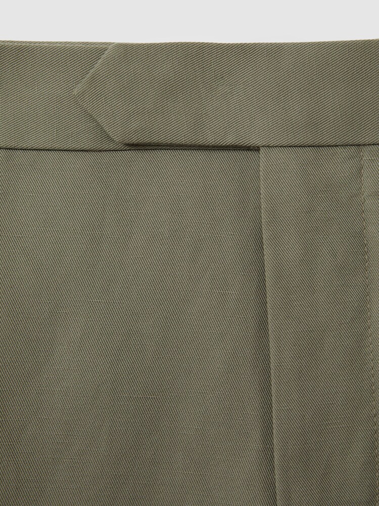 Reiss Sage Con Cotton/Linen Blend Adjuster Shorts - Image 6 of 6