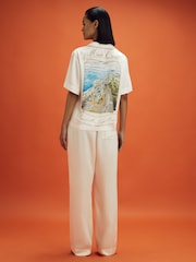 Reiss x McLaren F1 Team White Multi Monte Carlo Exclusive Cuban Collar Shirt - Image 1 of 9