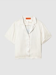 Reiss x McLaren F1 Team White Multi Monte Carlo Exclusive Cuban Collar Shirt - Image 2 of 9