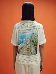 Reiss x McLaren F1 Team White Multi Monte Carlo Exclusive Cuban Collar Shirt - Image 5 of 9