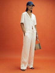 Reiss x McLaren F1 Team White Multi Monte Carlo Exclusive Cuban Collar Shirt - Image 6 of 9