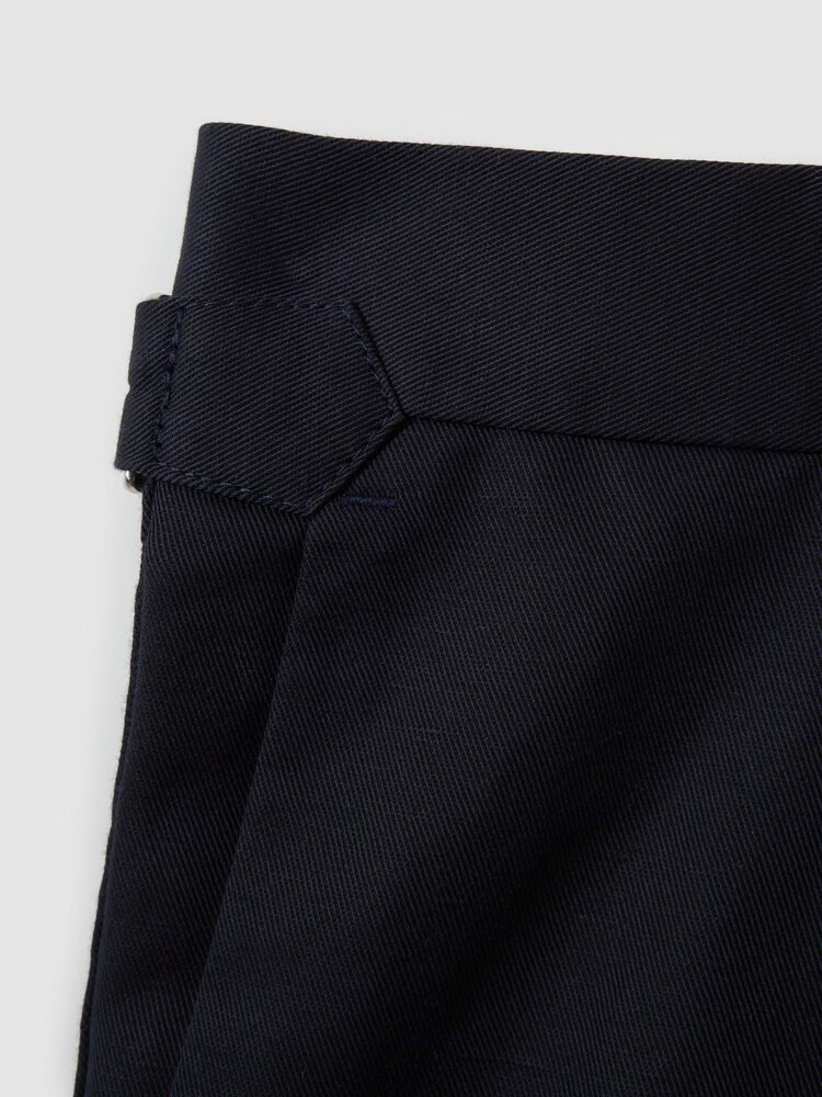 Reiss Navy Con Cotton/Linen Blend Adjuster Shorts - Image 5 of 5