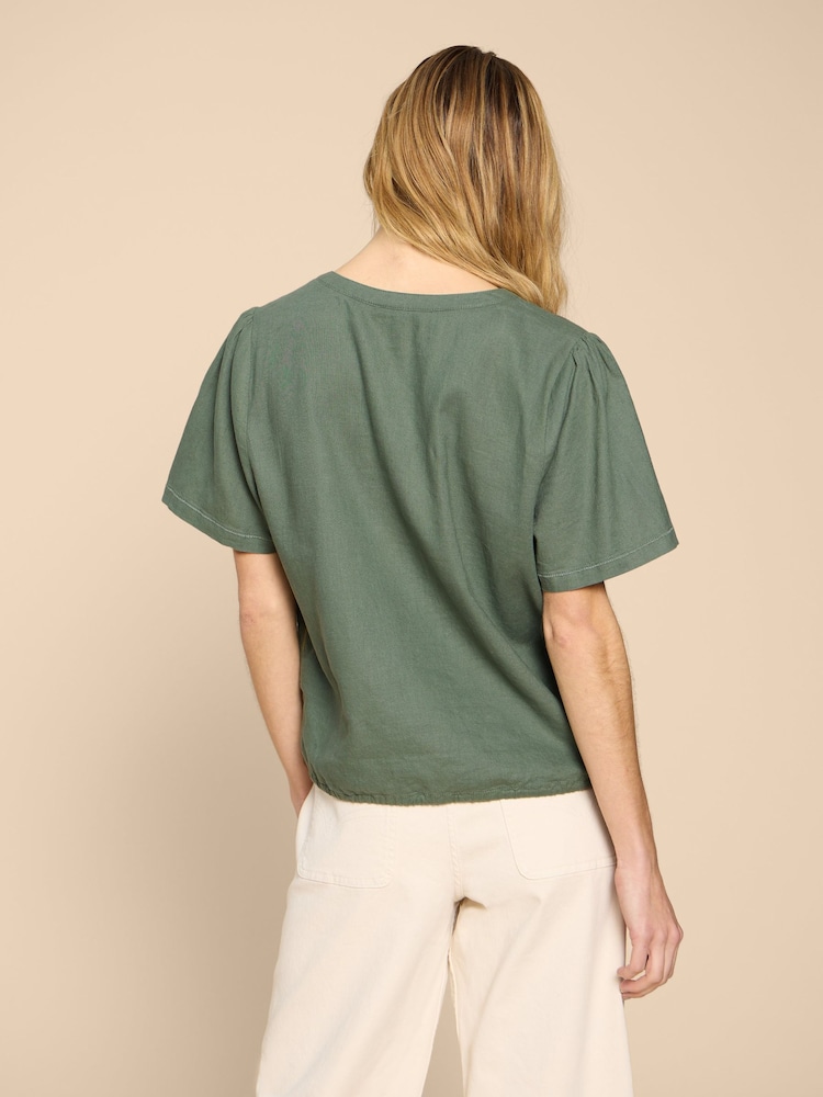 White Stuff Green Ferne Linen Blend Shirt - Image 2 of 7