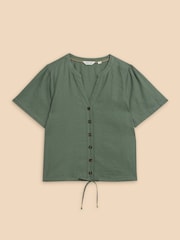 White Stuff Green Ferne Linen Blend Shirt - Image 5 of 7