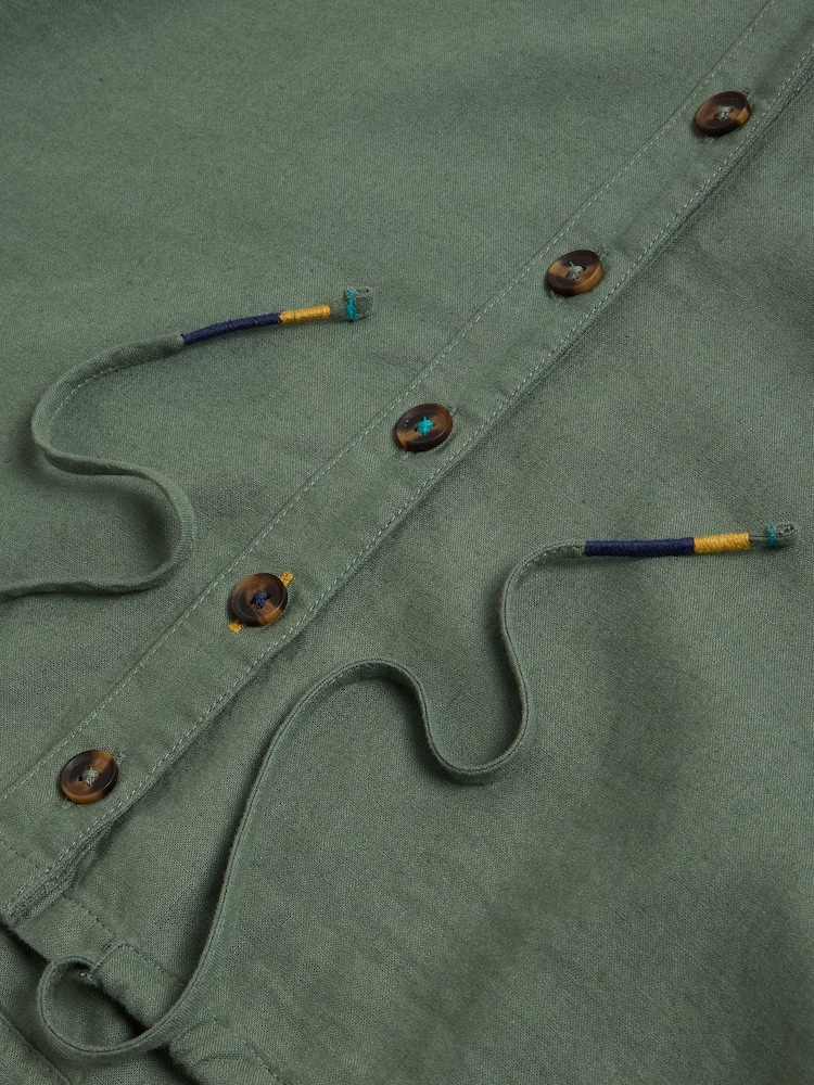 White Stuff Green Ferne Linen Blend Shirt - Image 7 of 7