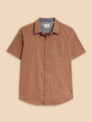 White Stuff Brown Geo Pineapple Printed Shirt - Image 5 of 7