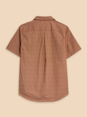 White Stuff Brown Geo Pineapple Printed Shirt - Image 6 of 7