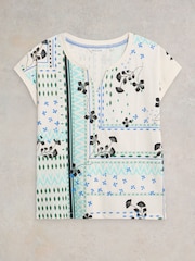 White Stuff Notch Neck Nelly 100% Cotton T-Shirt - Imagen 5 de 7