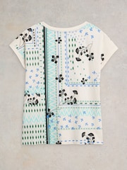 White Stuff Notch Neck Nelly 100% Cotton T-Shirt - Imagen 6 de 7