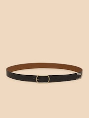 Negro - White Stuff Reversible Leather Belt - Imagen 1 de 3