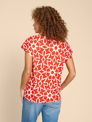 White Stuff Ivy 100 % Leinen-T-Shirt mit V-Ausschnitt - Bild 2 von 7