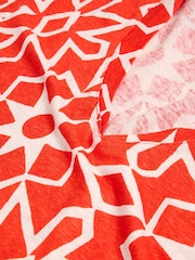 White Stuff Ivy 100 % Leinen-T-Shirt mit V-Ausschnitt - Bild 7 von 7