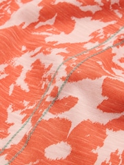 White Stuff Orange Notch Neck Nelly 100% Cotton T-Shirt - Image 9 of 9