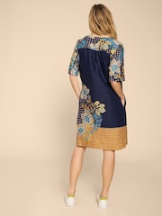 White Stuff Blue June 100% Linen Shift Dress - Image 2 of 6