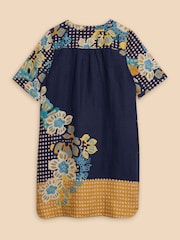 White Stuff Blue June 100% Linen Shift Dress - Image 5 of 6