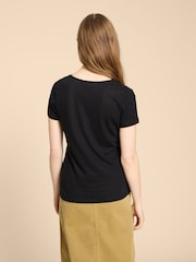 White Stuff Black Lace Ellie T-Shirt - Image 2 of 7