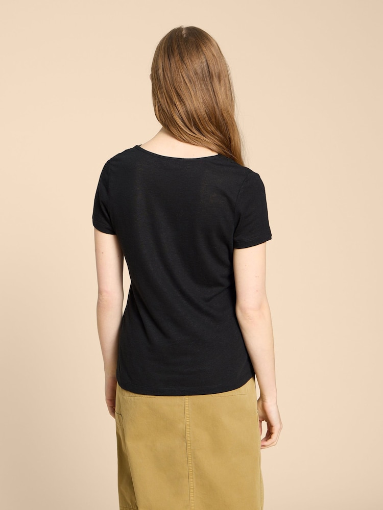 White Stuff Black Lace Ellie T-Shirt - Image 2 of 7
