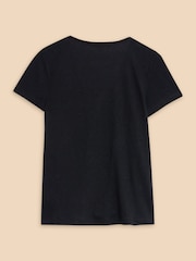 White Stuff Black Lace Ellie T-Shirt - Image 6 of 7