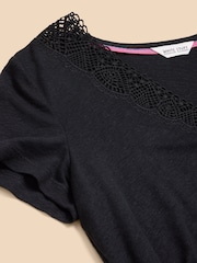 White Stuff Black Lace Ellie T-Shirt - Image 7 of 7