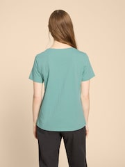 White Stuff Blue Abbie 100% Cotton T-Shirt - Image 2 of 7