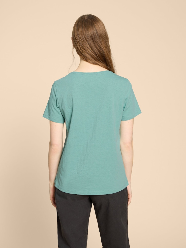 White Stuff Blue Abbie 100% Cotton T-Shirt - Image 2 of 7