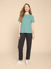 White Stuff Blue Abbie 100% Cotton T-Shirt - Image 3 of 7