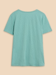 White Stuff Blue Abbie 100% Cotton T-Shirt - Image 6 of 7