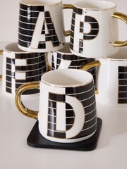 Monochrome Alphabet Mug - Image 2 of 3